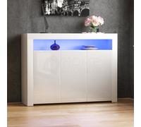 Lassic Vida Designs Nova White 3 Door Led Sideboard Storage Cabinet Cupboard