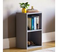 Lassic Vida Designs Oxford Grey 2 Tier Cube Bookcase Freestanding Shelving Unit (H)540mm (W)320mm (D)240mm