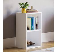 Lassic Vida Designs Oxford White 2 Tier Cube Bookcase Freestanding Shelving Unit (H)540mm (W)320mm (D)240mm