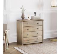 Lassic Vida Designs Panama 4 Drawer Chest Solid Pine (H)735mm (W)800mm (D)405mm