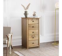 Lassic Vida Designs Panama 5 Drawer Narrow Chest Solid Pine (H)890mm (W)460mm (D)400mm