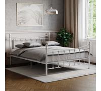 Lassic Vida Designs Paris White 5Ft King Size Metal Bed Frame, 200 X 150Cm