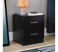 Lassic Vida Designs Riano Black 2 Drawer Bedside Chest (H)470mm (W)400mm (D)360mm