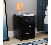 Lassic Vida Designs Riano Black 3 Drawer Bedside Chest (H)560mm (W)400mm (D)360mm