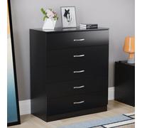 Lassic Vida Designs Riano Black 5 Drawer Chest (H)900mm (W)750mm (D)360mm