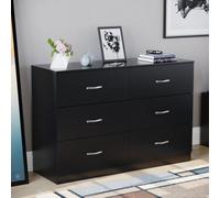 Lassic Vida Designs Riano Black 6 Drawer Chest (H)800mm (W)1100mm (D)400mm