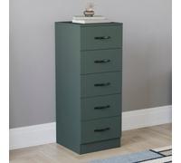 Lassic Vida Designs Riano Green 5 Drawer Narrow Chest Of Drawers (H) 900mm X (W) 345mm X (D) 360mm