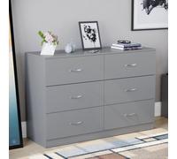 Lassic Vida Designs Riano Grey 6 Drawer Chest (H)800mm (W)1100mm (D)400mm