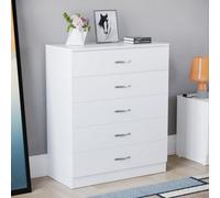 Lassic Vida Designs Riano White 5 Drawer Chest (H)900mm (W)750mm (D)360mm