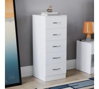 Lassic Vida Designs Riano White 5 Drawer Narrow Chest (H)900mm (W)345mm (D)360mm