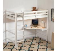 Lassic Vida Designs Sydney White Bunk Bed With Desk & Foam Mattress, Single