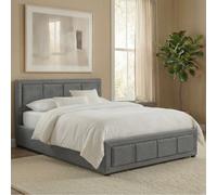 Lassic Vida Designs Vanita 3Ft Single Ottoman Storage Bed With Gas Lift Upholstered Fabric Bed Frame With Padded Headboard, Light Grey