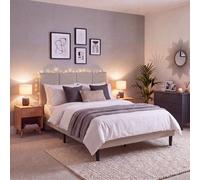 Lassic Vida Designs Velmora King Ottoman Storage Linen Bed Frame 158 Cm Cushioned Headboard, Beige