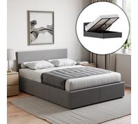 Lassic Vida Designs Veronica King Size Ottoman Bed, Dark Grey Linen & Gel Memory Foam Pocket Spring Mattress, King