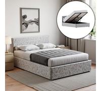 Lassic Vida Designs Veronica Silver Velvet Ukfr 5Ft King Size Ottoman Bed Frame, 200 X 150Cm