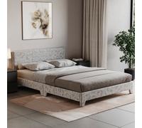 Lassic Vida Designs Victoria King Size Bed, Silver Velvet & Gel Memory Foam Pocket Spring Mattress, King