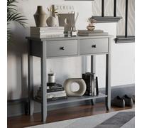 Lassic Vida Designs Windsor Grey 2 Drawer Console Table With Undershelf