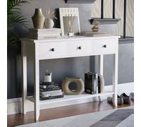 Lassic Vida Designs Windsor White 3 Drawer Console Table With Undershelf