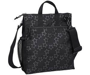 Lassig Casual Star Buggy Bag Stroller Bag Pram with Stroller Hooks and adjustable Shoulder Strap, Reflective Star Black
