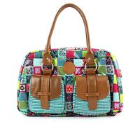 Lassig Vintage Metro Style Diaper Bag Shoulder Bag Handbag Tote-Bag includes Matching Insulated Bottle Holder, wipeable Changing Mat, Stroller Hooks and lots of compartments for Changing your baby, Flower Quilt