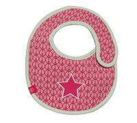 Lassig Washable Waterproof Small Bib with Velcro Stay-dry Unisex Easy-to-Clean Leak-proof Keeps Stains Off Clothes for Toddler Infant, Starlight Magenta