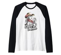 Lasso The Moon Western Cowgirl Holding Rope Raglan Baseball Tee