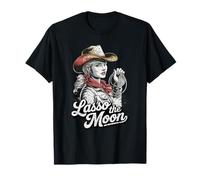 Lasso The Moon Western Cowgirl Holding Rope T-Shirt