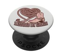 Lassoed by Grace Western Christian Cowgirl PopSockets Adhesive PopGrip