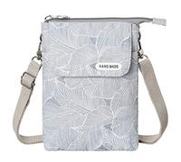 LassZone Canvas Cute Crossbody Handbags Cell Phone Purse Wallet Leaves Pattern Small Change Pouch Bags for Women Girls