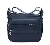 LassZone Women Crossbody bag Waterproof Nylon Shoulder Handbag Multi-Pocket Casual Messenger Bag Travel Satchel Purse, Blue, M