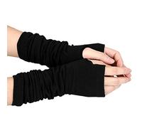 LassZone Women's Elbow Length Knitted Arm Warmers Long Sleeve Thin Fingerless Gloves Thumb Hole Wrist Warmers Winter Mittens