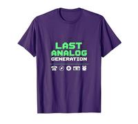 Last Analog Generation Retro Tech Nostalgia T-Shirt, Men, Purple, 3X-Large