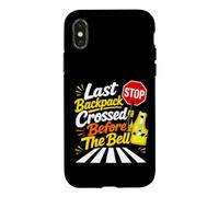 Last Backpack Crossed Before The Bell Crossing Guard Case for iPhone X/XS