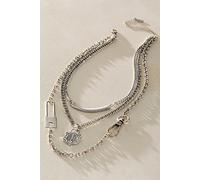 Last Call Layered Necklace at Free People in Silver Padlock - female
