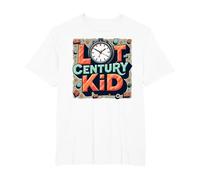 Last Century Kid 1900s Retro Nostalgia Clock Stars Vintage T-Shirt, Men's Big and Tall, White, 4X Tall
