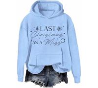 Last Christmas As A Miss Hoodie Last Christmas As A Miss Sweatshirt Christmas Bride Sweatshirt Future Mrs Shirt Sky Blue