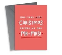 Last Christmas before we are Mr & Mrs wedding count down card
