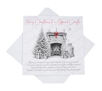 Last Christmas Before Wedding Card, Christmas before Marriage, Special Couple Sketchy Fireplace Card with Poem Verse, Custom Festive (Not Personalised)