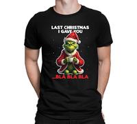 Last Christmas I Gave You Bla Bla Grinch - Christmas Xmas Men's T-Shirt, black, L