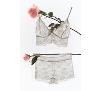 Last Dance Lace Longline Bralette by Intimately at Free People in Ivory Combo, Size: Large - female