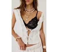 Last Dance Sheer Lace Plunge Triangle Bralette by Intimately at Free People in Black, Size: Large - female