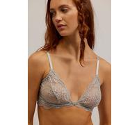 Last Dance Sheer Lace Plunge Triangle Bralette by Intimately at Free People in Moon Rock, Size: XS - female