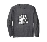 Last Day as a Bachelor: Groom's Farewell Celebration Long Sleeve T-Shirt, Adult Unisex, Dark Heather Grey, M