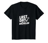 Last Day as a Bachelor: Groom's Farewell Celebration T-Shirt, Kids, Black, 10 Years
