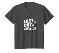Last Day as a Bachelor: Groom's Farewell Celebration T-Shirt, Kids, Dark Heather Grey, 3 Years