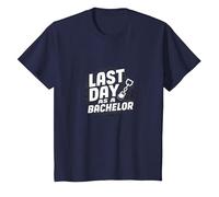 Last Day as a Bachelor: Groom's Farewell Celebration T-Shirt, Kids, Navy, 10 Years