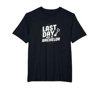 Last Day as a Bachelor: Groom's Farewell Celebration T-Shirt, Men's Big and Tall, Black, 2X Tall