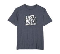 Last Day as a Bachelor: Groom's Farewell Celebration T-Shirt, Men's Big and Tall, Heather Blue, 5X Tall