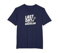 Last Day as a Bachelor: Groom's Farewell Celebration T-Shirt, Men's Big and Tall, Navy, 6X Tall