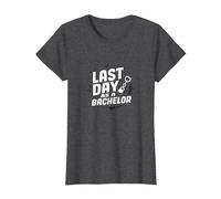 Last Day as a Bachelor: Groom's Farewell Celebration T-Shirt, Women, Dark Heather Grey, XS
